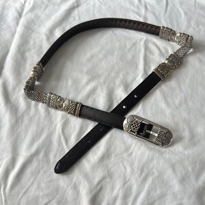 Brighton vintage Silver and Black womens‎ Belt 30”